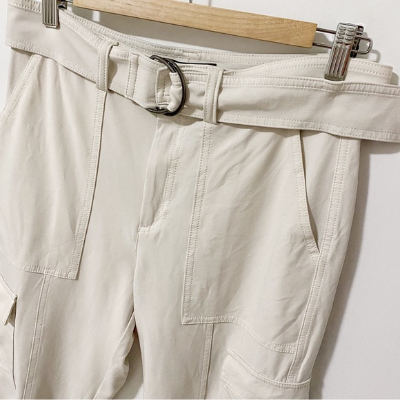 Banana Republic Slim Refined Stretch High Rise Cargo Pant Cream/White size 6 - Picture 5 of 15